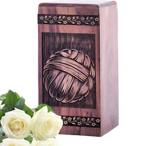 Wooden Volleyball Net Cremation Urn for Human Ashes