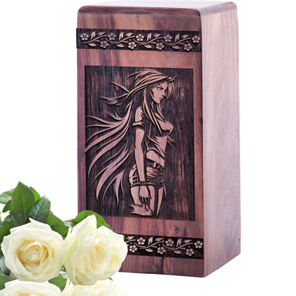 Mini Handcrafted Wooden Volleyball Net Urn for Memorial Ashes