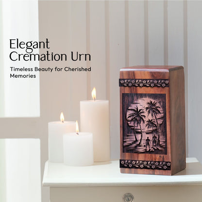 Wooden Volleyball Net Cremation Urn for Human Ashes