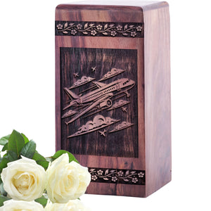 Handcrafted Airplane Wood UrnWood Memorial Urn for Adults