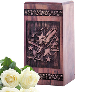 Beautiful Handmade Wooden Airplane Urn for Human Burial