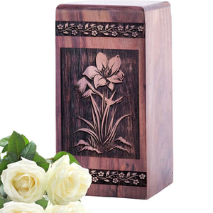 Mini Handcrafted Wooden Alpine Meadow Urn for Memorial Ashes