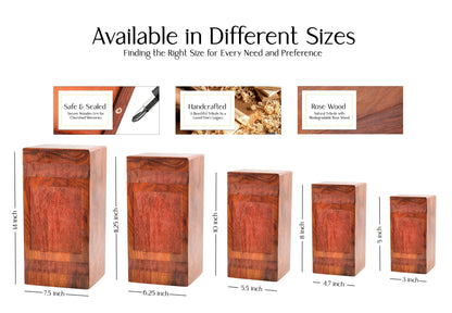 Handmade Wooden Bamboo Urn for Human Burial Ashes