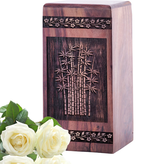 Bamboo Urn Size 5 Inch 5”(H) x 3”(W) x 3”(L)