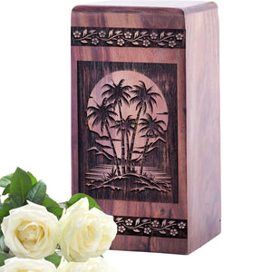 Keepsake Wooden Bamboo Urn for Memorial Cremation Ashes
