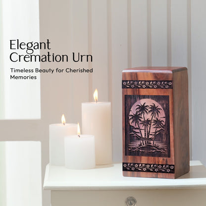 Keepsake Wooden Bamboo Urn for Memorial Cremation Ashes