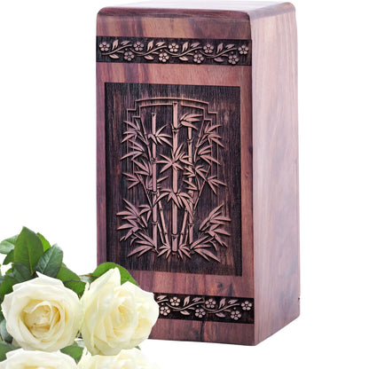 Unique Bamboo Wood Wooden Memorial Urn for Adults