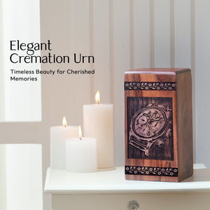 Small Keepsake Wooden Clock Urn for Cremation Ashes