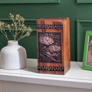 Clock Urn Size 14(H)x7.5(W)x7.5(L)
