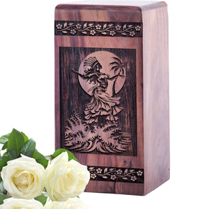 Handcrafted Wood Cremation Urn Flamenco Dancer Wood Box