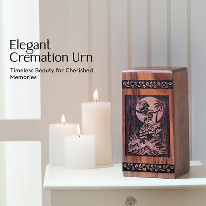 Handcrafted Wood Cremation Urn Flamenco Dancer Wood Box