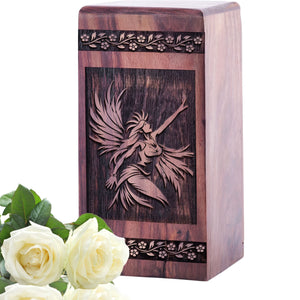 Handcrafted Wooden Cremation Urn with Flamenco Dancer