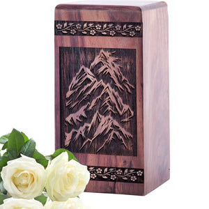 Handcrafted Wooden Cremation Urn with Glacier Wood