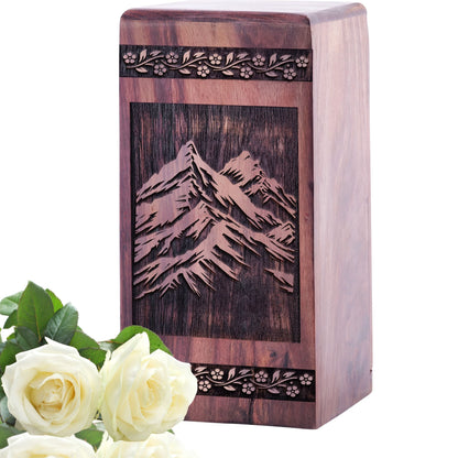 Large Keepsake Wooden Glacier Urn for Cremation Ashes