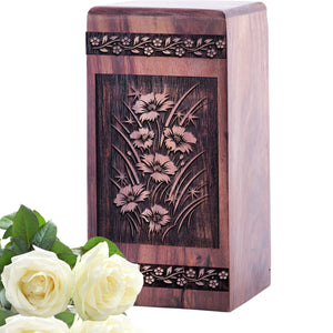 poppies in field Urn Size 5(H)x3(W)x3(L)Inches