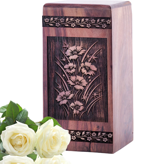 poppies in field Urn Size 5 Inch 5”(H) x 3”(W) x 3”(L)