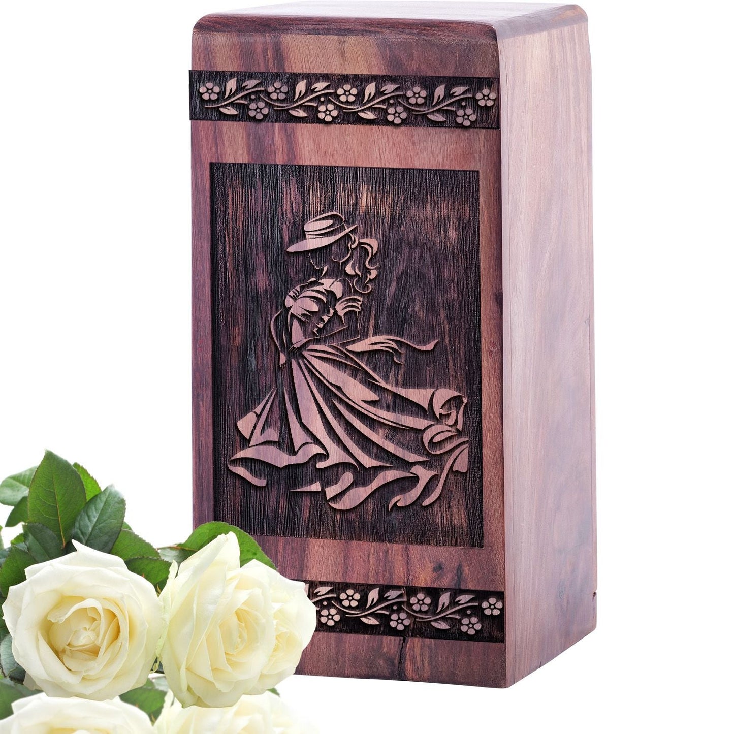 Handmade Wooden Ballet Shoes Urn for Human Burial Ashes