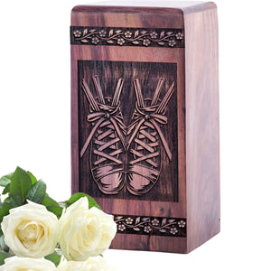 Handcrafted Ballet Shoes Wood BoxWood Memorial Urn for Adults