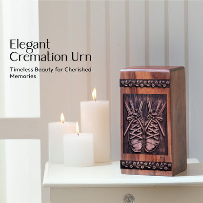 Handcrafted Ballet Shoes Wood BoxWood Memorial Urn for Adults