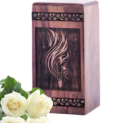 Mini Handmade Wooden Cremation Urn with Ballet Shoes Urn