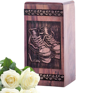 Decorative Wooden Ballet Shoes Urn for Adult Memorial Ashes