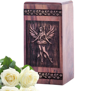 Unique Medium Wooden Ballet Shoes Memorial Urn for Ashes