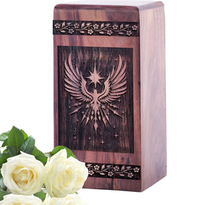 Beautiful Handmade Celestial Wood Urn for Human Ashes