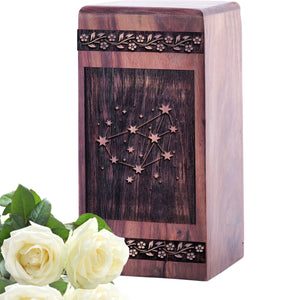 Beautiful Wooden Memorial Urn with Celestial Wood for Human Ashes