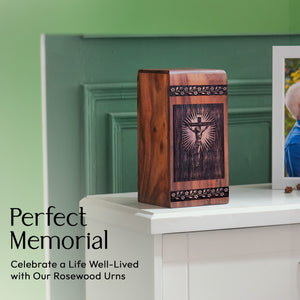 Crucifixion of jesus Urn Size 11.25(H)x6.25(W)x6.25(L)Inches