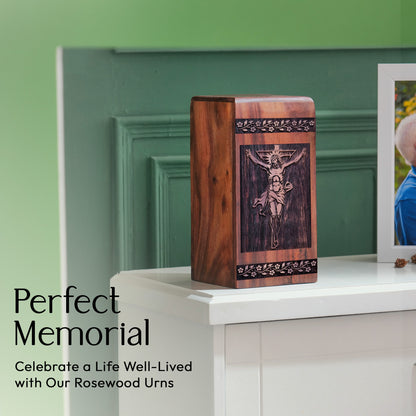 Crucifixion of jesus Urn Size 11.25 Inch 11.25”(H) x 6.25”(W) x 6.25”(L)