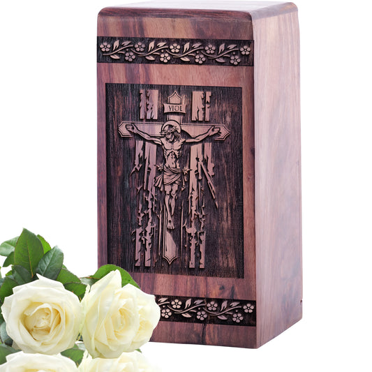 Crucifixion of jesus Urn Size 5 Inch 5”(H) x 3”(W) x 3”(L)