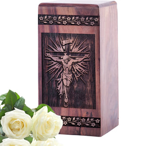 Crucifixion of jesus Urn Size 5(H)x3(W)x3(L)Inches