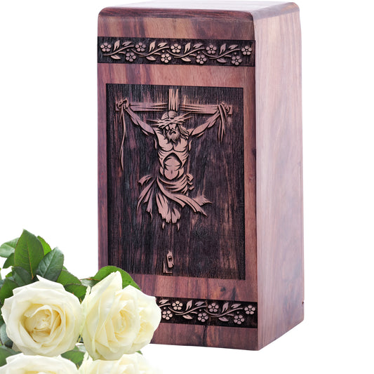 Crucifixion of jesus Urn Size 5 Inch 5”(H) x 3”(W) x 3”(L)