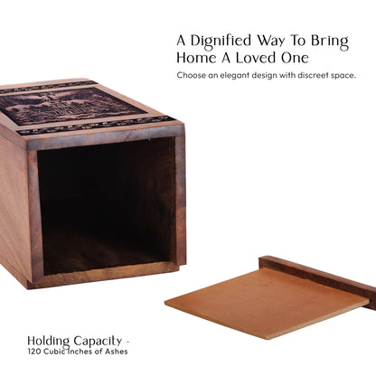 Beautiful Handmade Church Wood Urn for Human Ashes