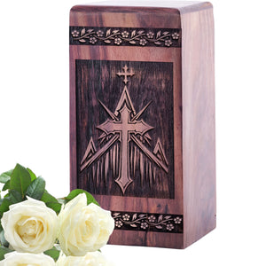Beautiful Handcrafted Church Wood Urn for Human Ashes