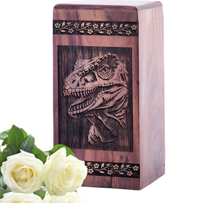 Small Keepsake Wooden Jurassic Urn for Cremation Ashes