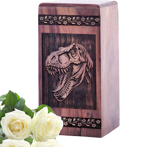 Unique Large Wooden Jurassic Memorial Urn for Human Ashes