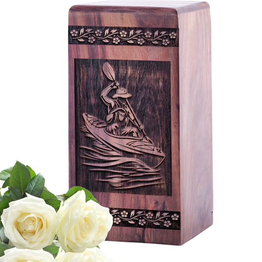 KAYAKING Urn Size 5 Inch 5”(H) x 3”(W) x 3”(L)