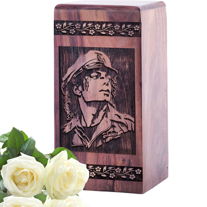 king of pop Urn Size 5 Inch 5”(H) x 3”(W) x 3”(L)