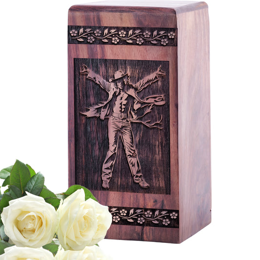 king of pop Urn Size 5 Inch 5”(H) x 3”(W) x 3”(L)