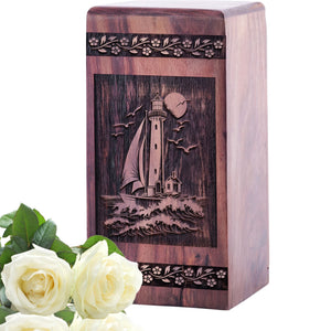 Unique Wooden Martha's Vineyard Cremation Urn for Human Ashes