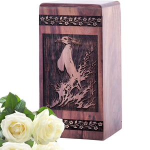 Small Keepsake Wooden Martha's Vineyard Urn for Cremation Ashes