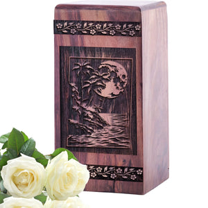 Beautiful Handmade Road Wood Urn for Human Ashes