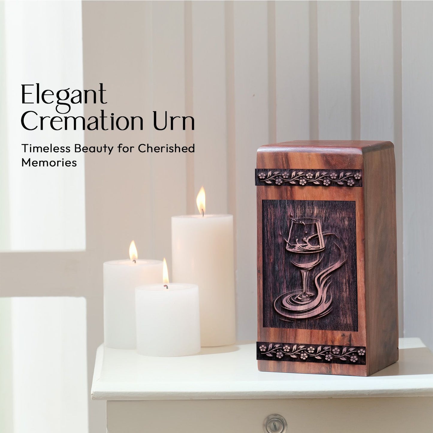 Unique large Wooden Wine Cremation Urn for Human Ashes