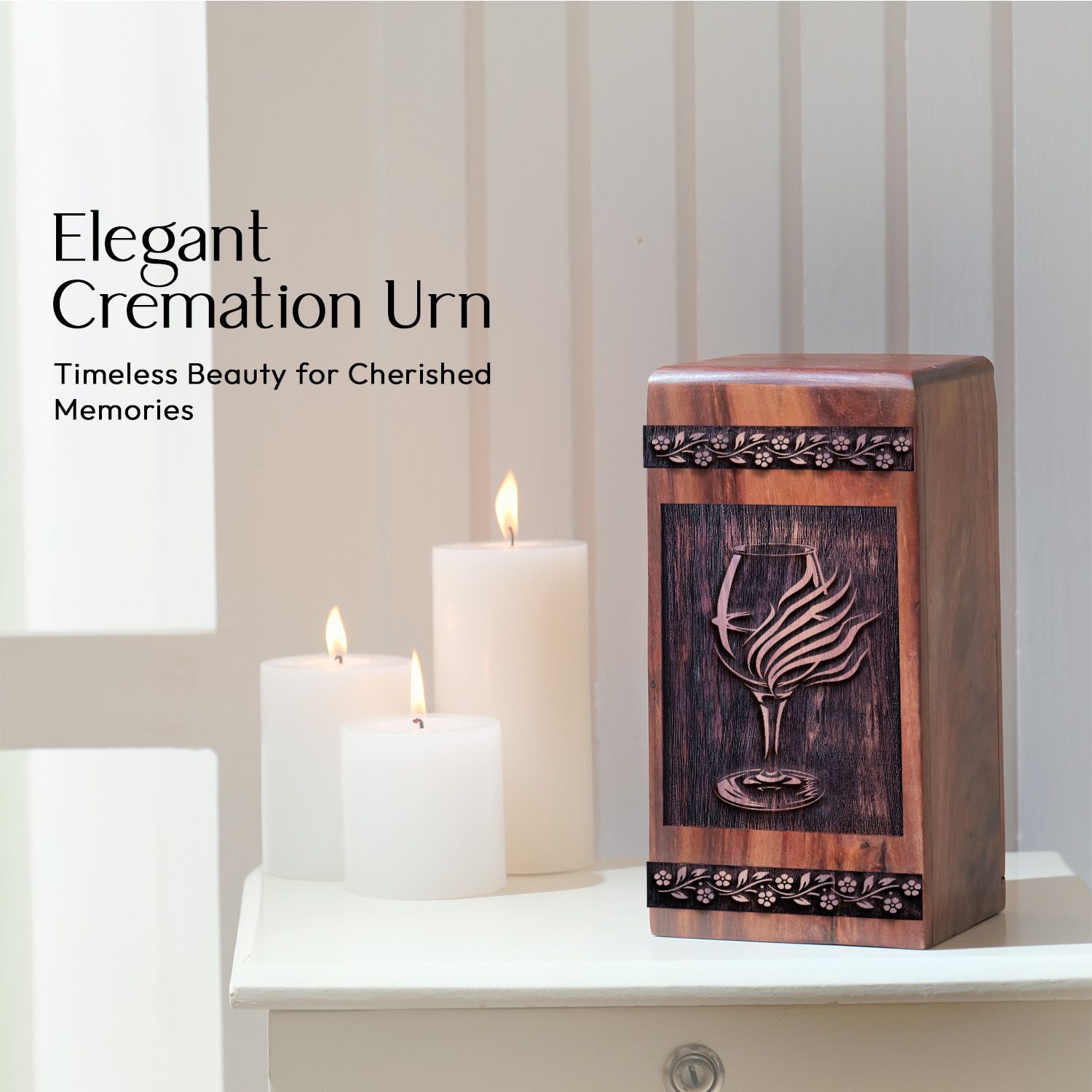 Large Wooden Wine Cremation Urn for AdultMemorial Ashes