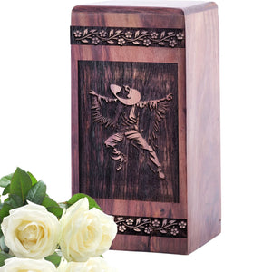 Beautiful Handmade Mexican Fiestas Wood Urn for Human Ashes
