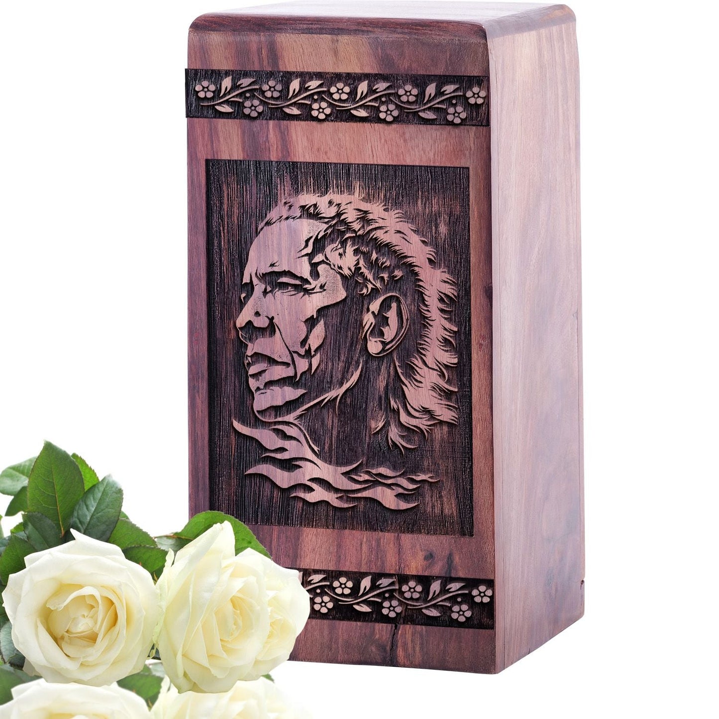 Medium Wooden President Memorial Urn for Cremation Ashes Box