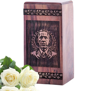 Unique Wooden Cremation Urn with Presidential Wood Wood Box