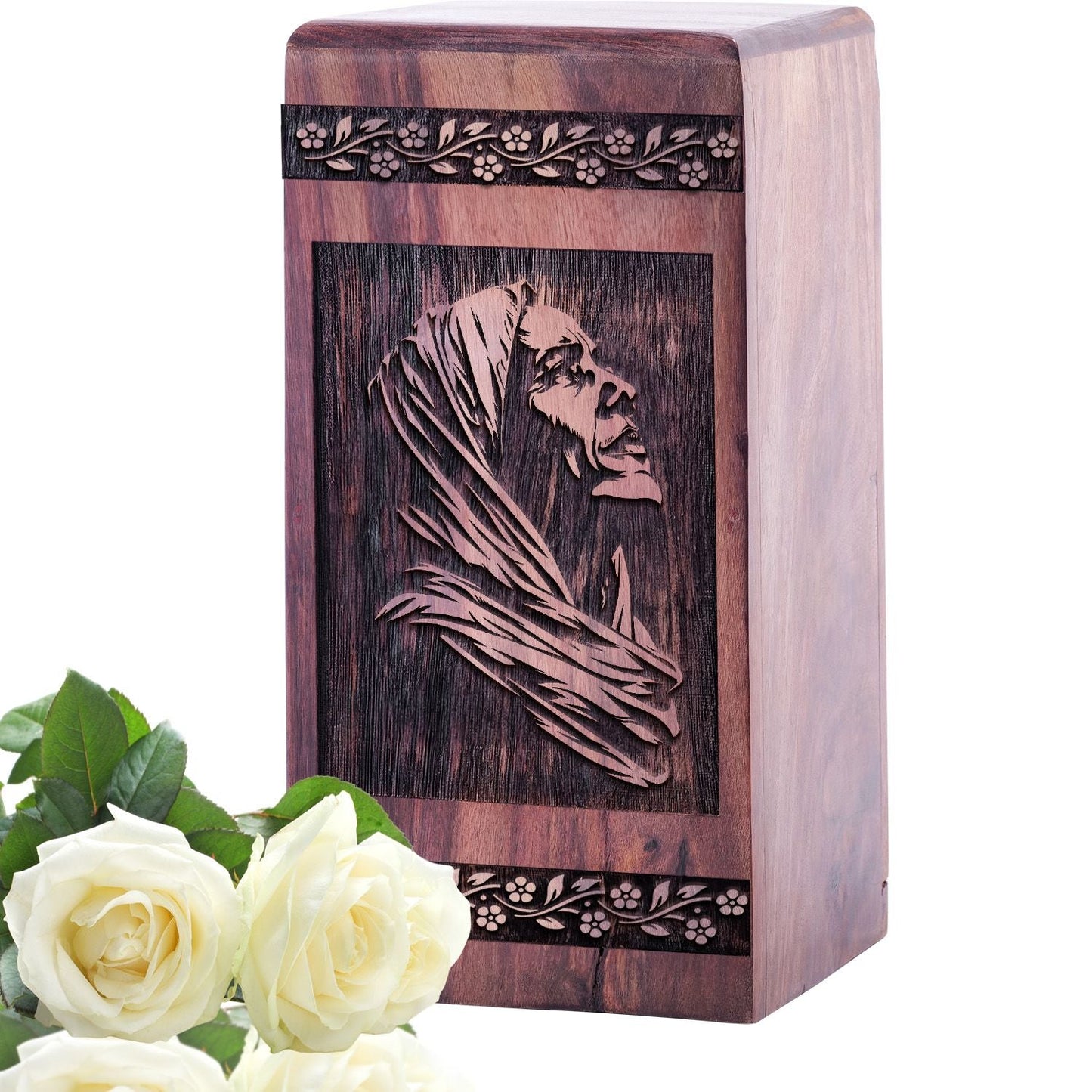 Medium President Wooden Urn for Human Cremation Ashes Keepsake