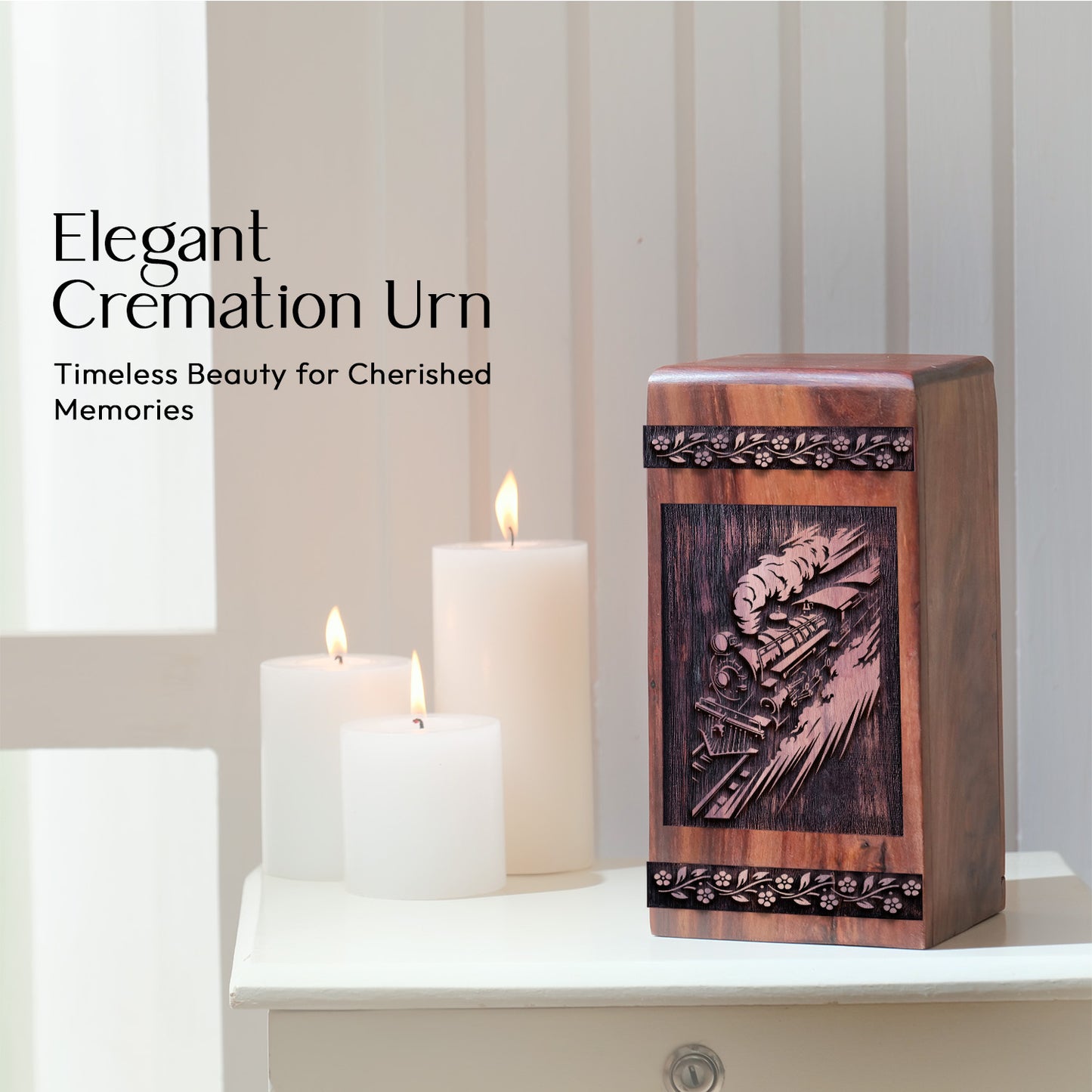 railroads Urn Size 10 Inch 10”(H) x 5.5”(W) x 5.5”(L)